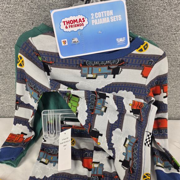 THOMAS & FRIENDS TODDLERS 3-PC SNUG-FIT COTTON PAJAMA SET SIZE 3T 2 TOPS 1 PANT - Picture 5 of 8
